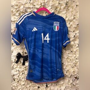 Authentic Men's adidas Italy Home Jersey 2023 Chiesa #14 size L